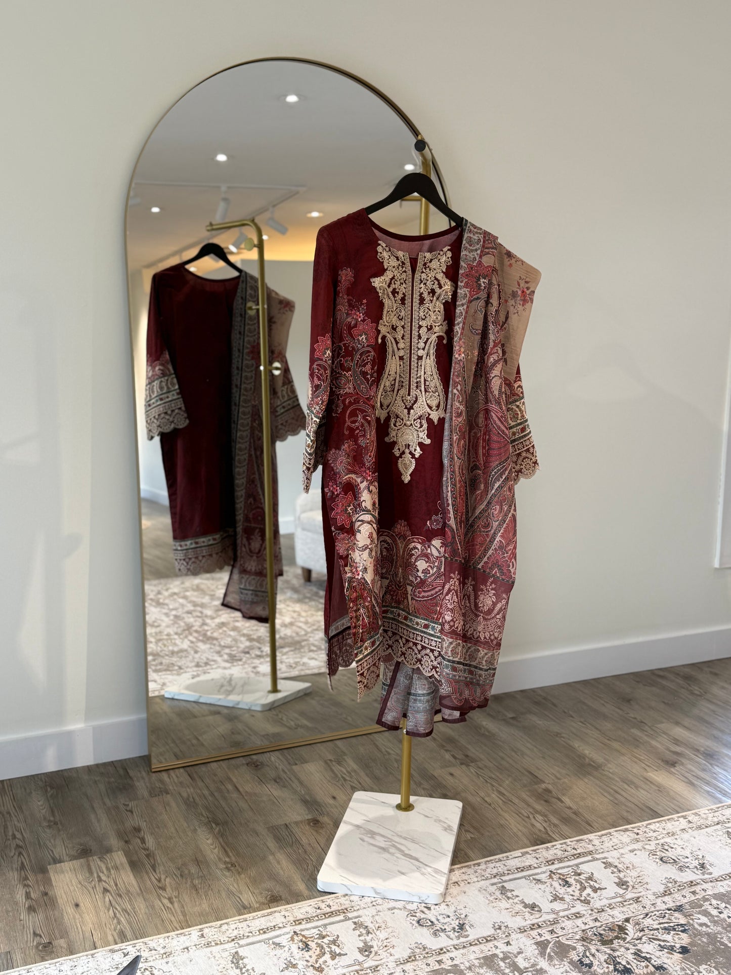 Maroon Printed Salwar Kameez