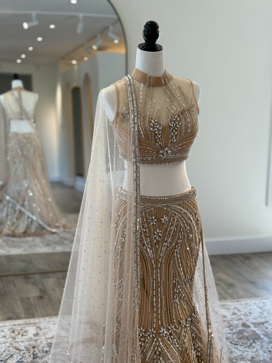 Chandan Fashion Champagne Lehenga