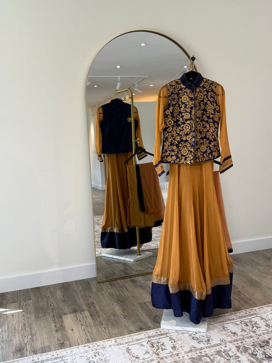 Rust & Blue Anarkali