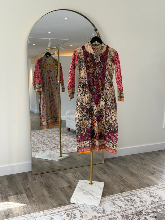 Pink & Beige Salwar Kameez