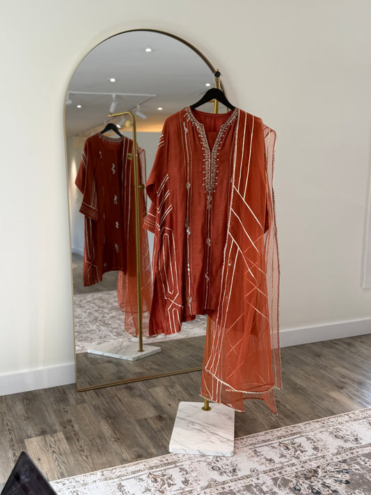 MISHA LAKHANI Rust Salwar Kameez