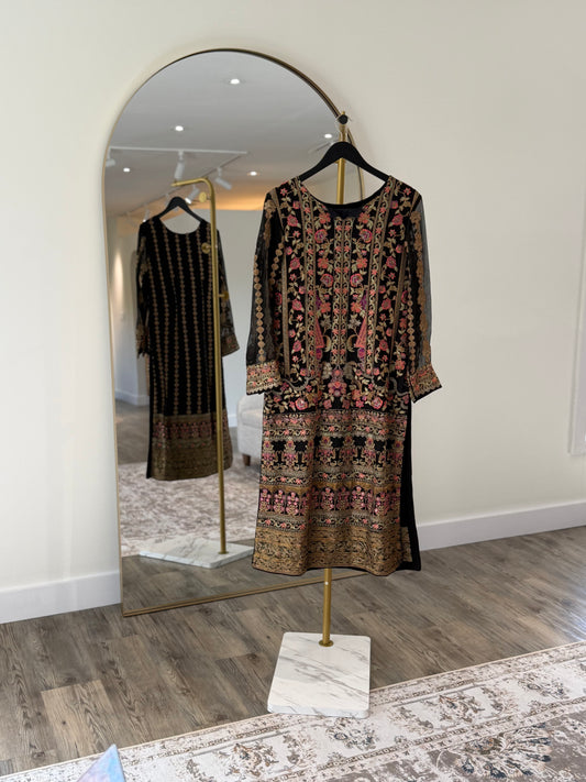 Black Floral Salwar Kameez